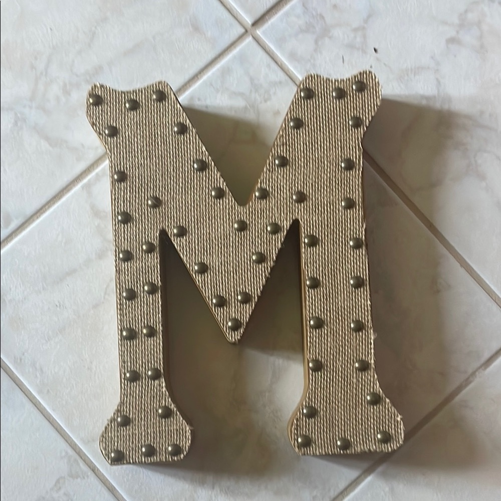 Hobby Lobby Tan and Gold Decorative Letter M